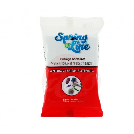 Servetele umede antibacteriene Spring Line 15 file