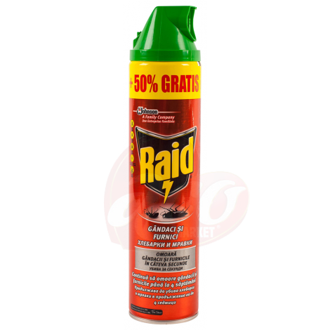 Insecticid Raid spray gandaci si furnici 600ml 