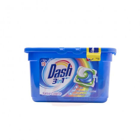 Detergent capsule Dash 3in1 Pods Salva Colore 12 x 27 gr 