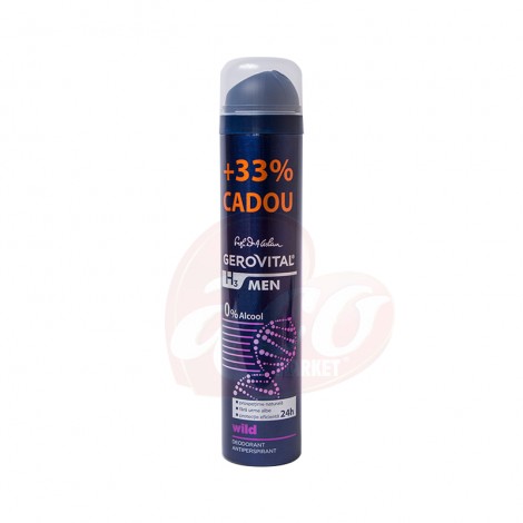 Deodorant antiperspirant spray Gerovital H3 Men Wild 150 ml + 33%