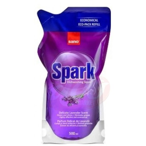 Detergent de vase rezerva Sano Spark Lavanda 0,500l 