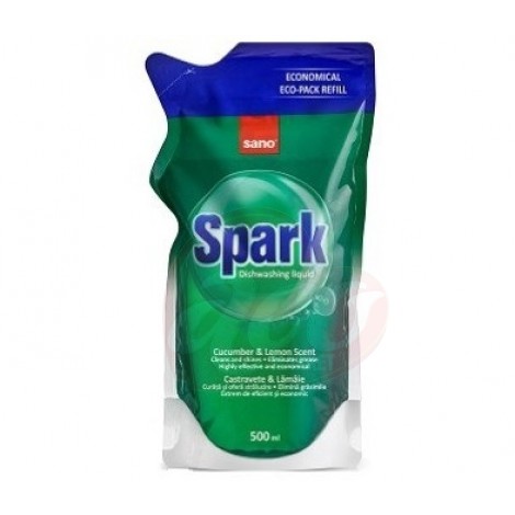 Detergent de vase rezerva Sano Spark Cucumber 0,500l 
