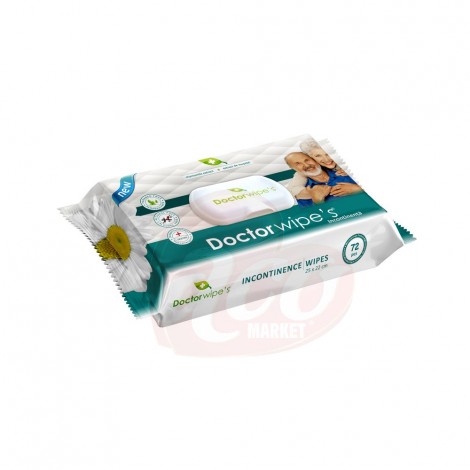 Doctor wipe`s servetele umede pentru incontinenta 25x22cm 72 buc/pachet