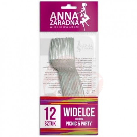 Furculite plastic, 12 buc/set, Anna Zaradna - premium