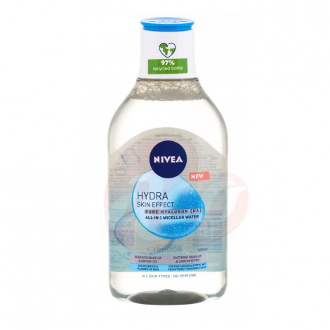Apa micelara Nivea Hydra Skin Effect cu acid hialuronic pur, 400 ml