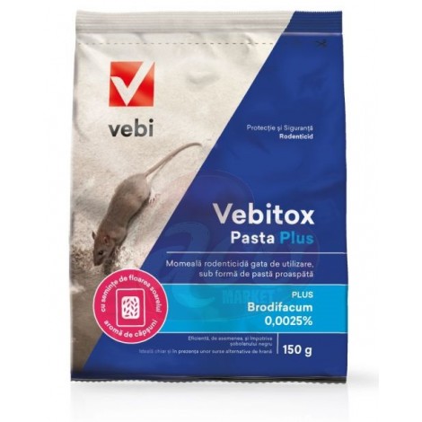 Momeala raticida tip pasta Vebitox Pasta Plus (150 g), Vebi