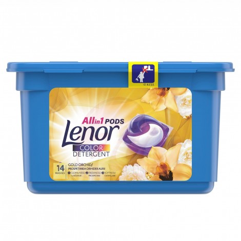 Detergent automat caspule Lenor Color Pods Gold Orchid 14 spalari 26,4gr