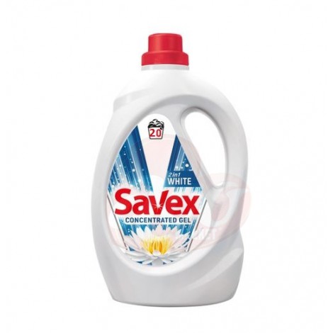 Detergent lichid Savex 2 in 1 White 1.1l