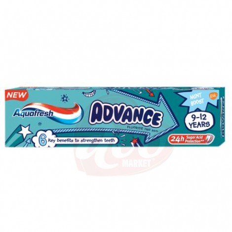 Pasta de dinti Aquafresh Advance 9-12 ani 75 ml 
