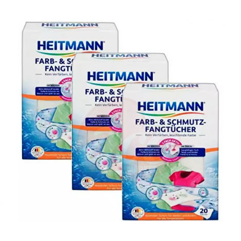 Servetele pentru captare pigmenti de culoare si murdarie, Heitmann, 20 buc.