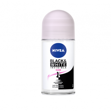 Deodorant antiperspirant roll-on pentru Femei, Nivea Clear Invisible for Black&White 50 ml