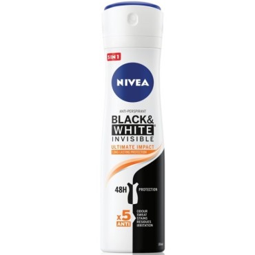 Deodorant antiperspirant spray Nivea Invisible Black & White Ultimate Impact 150ml