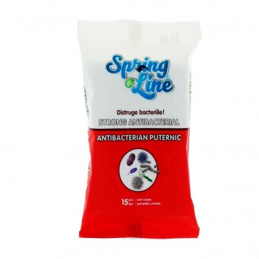 Servetele umede antibacteriene Spring Line 15 file