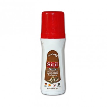 Crema lichida cu luciu pentru incaltaminte maro Sitil 80 ml