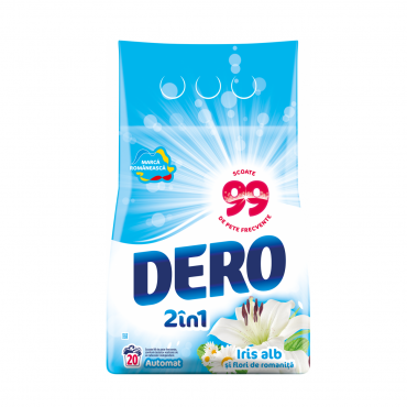  Detergent automat Dero  2 in 1 Iris Alb si Flori de Romanita 2kg 