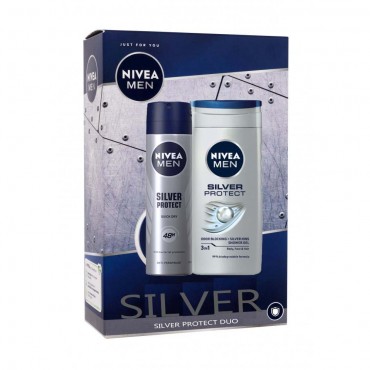 Set cadou Nivea Silver Protect - deo spray si gel de dus