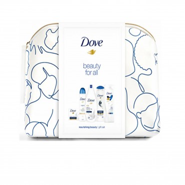 Set Cadou Dove Nourishing Beauty - gel de dus, deo, lotiune corp, sampon,sapun + geanta