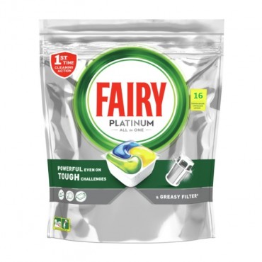 Detergent de vase capsule Fairy Platinum All in One, 16 buc