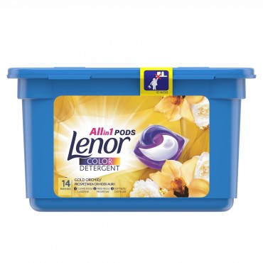 Detergent automat caspule Lenor Color Pods Gold Orchid 14 spalari 26,4gr