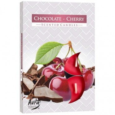 Candela tip pastila set 6 lumanari parfumate aroma Chocolate - Cherry