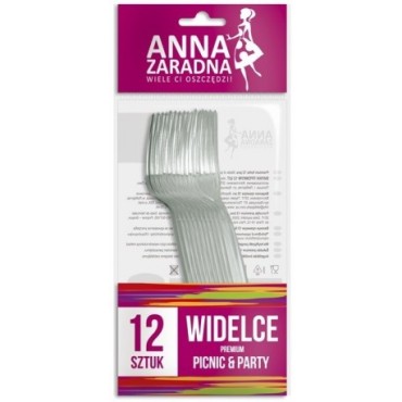 Furculite plastic, 12 buc/set, Anna Zaradna - premium