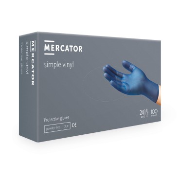 Manusi nepudrate Vinylex M blue 100/set  Mercator Medical