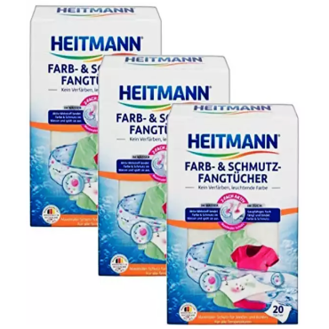 Servetele pentru captare pigmenti de culoare si murdarie, Heitmann, 20 buc.
